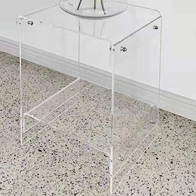 Plastic Side End Table 15.94" Wide Sled Sofa Side Accent Table