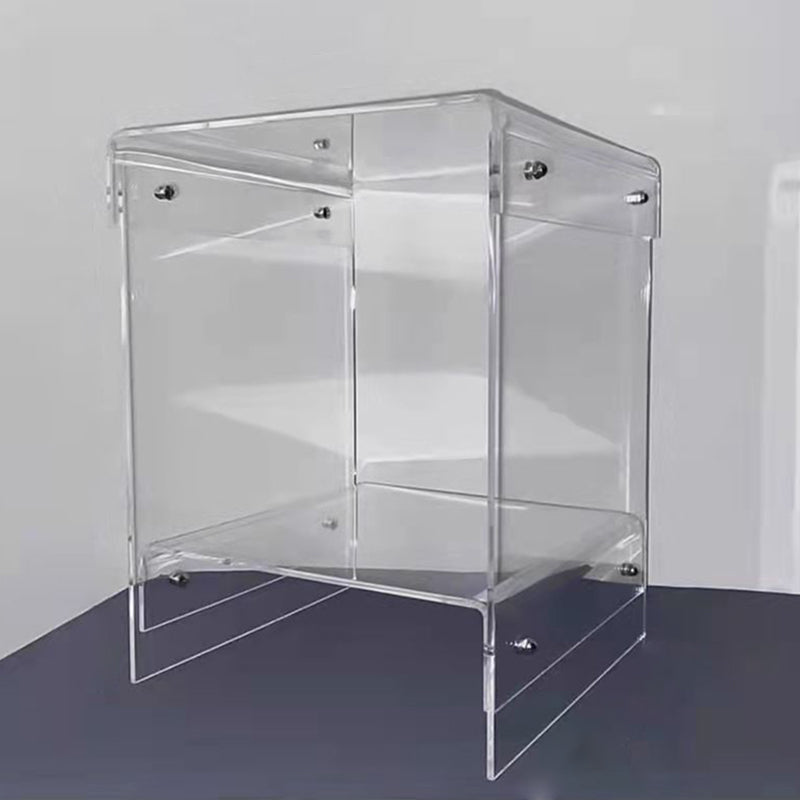 Plastic Side End Table 15.94" Wide Sled Sofa Side Accent Table