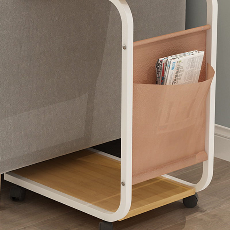17.7" W Rectangular Side Table with Casters Modern Simple 1 - Shelf End Table
