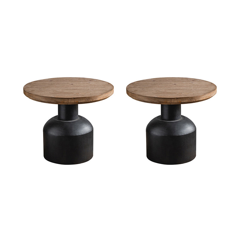 Round Pedestal Side Table French Rustic Side End Snack Table