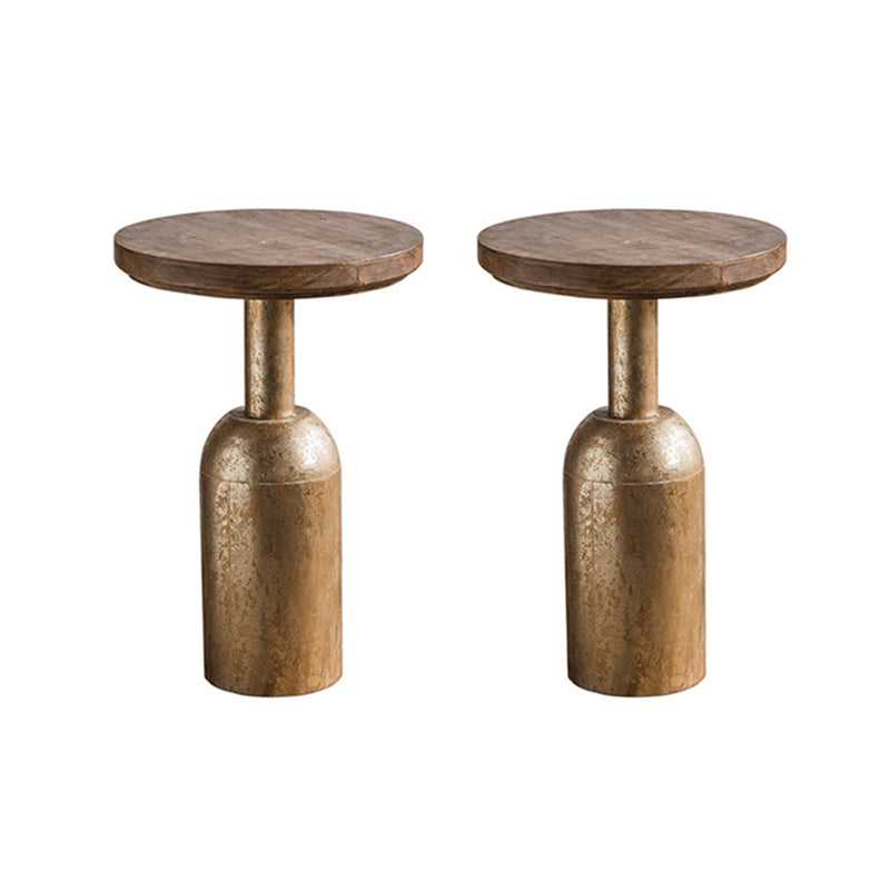 Round Pedestal Side Table French Rustic Side End Snack Table