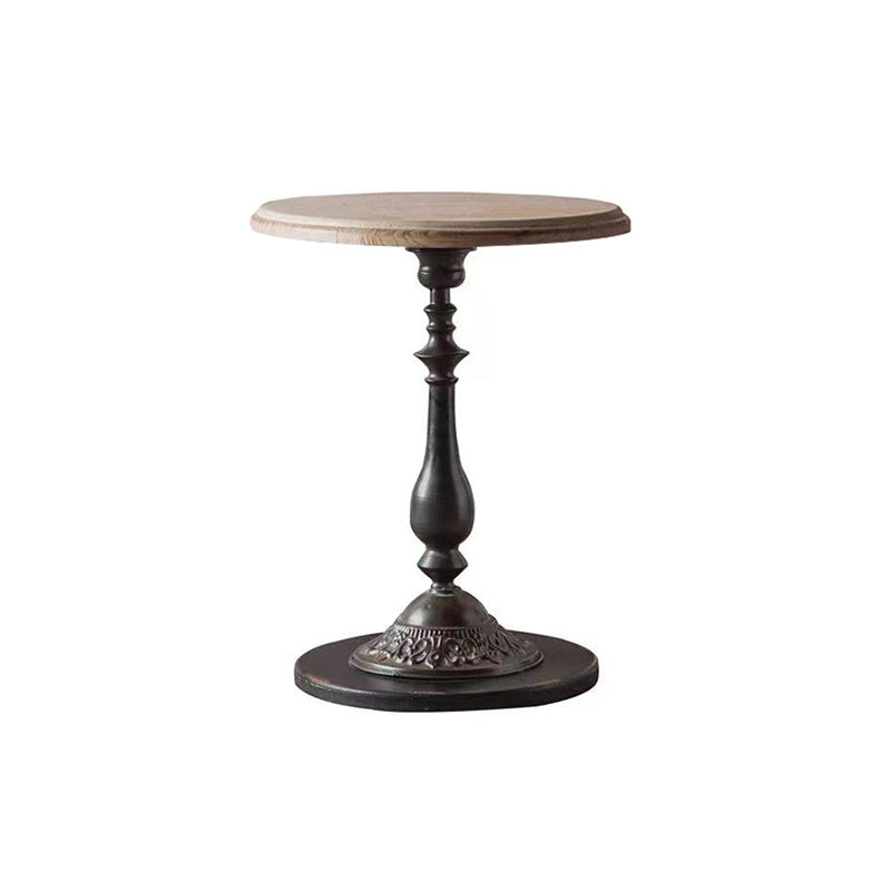 Round Pedestal Side Table French Rustic Side End Snack Table