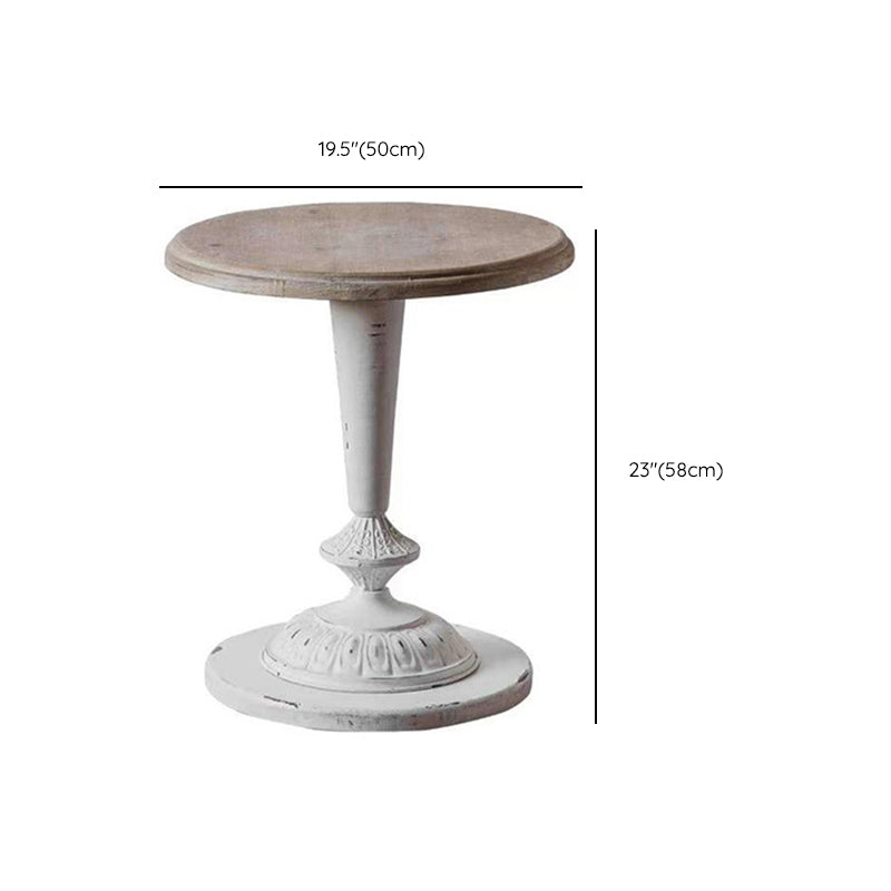 Round Pedestal Side Table French Rustic Side End Snack Table