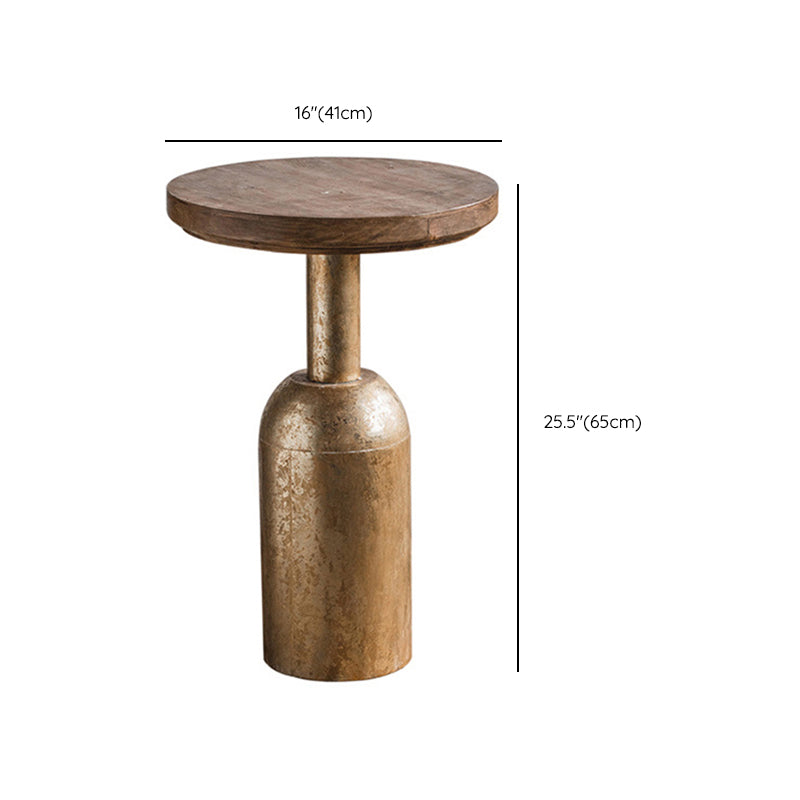 Round Pedestal Side Table French Rustic Side End Snack Table