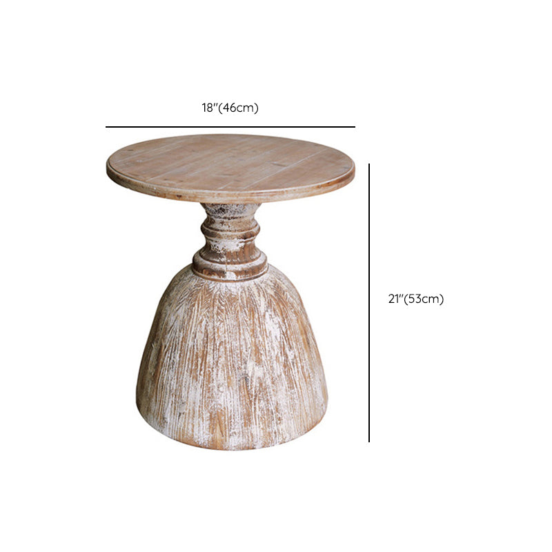 Round Pedestal Side Table French Rustic Side End Snack Table