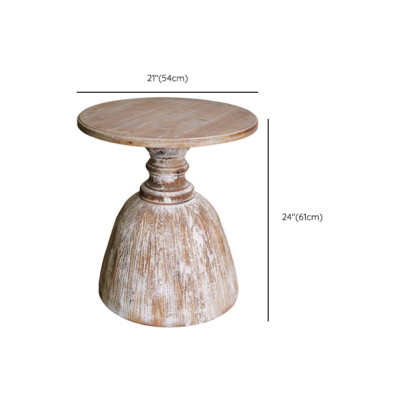Round Pedestal Side Table French Rustic Side End Snack Table