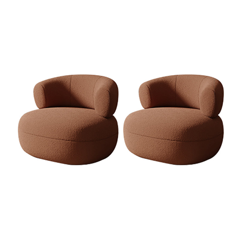 Living Room Modern Accent Armchair Round Arms Fixed Back Armchair