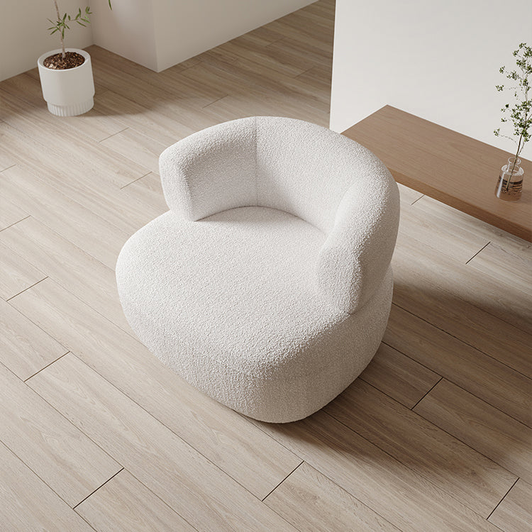 Living Room Modern Accent Armchair Round Arms Fixed Back Armchair