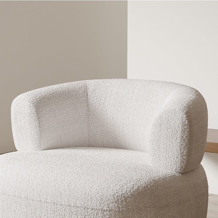 Living Room Modern Accent Armchair Round Arms Fixed Back Armchair