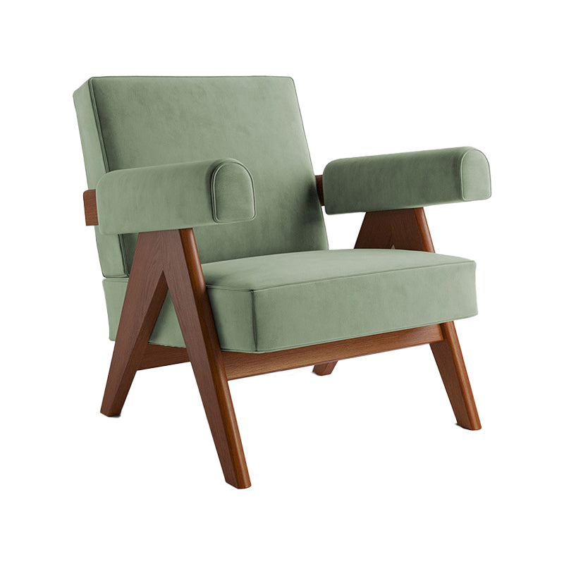 Mid-century Modern Arm Chair Solid Color Fixed Back Armchair