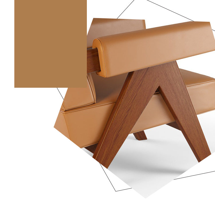 Mid-century Modern Arm Chair Solid Color Fixed Back Armchair