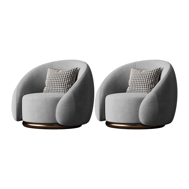 Contemporary Solid Color Arm Chair Living Room Swivel Barrel Chair