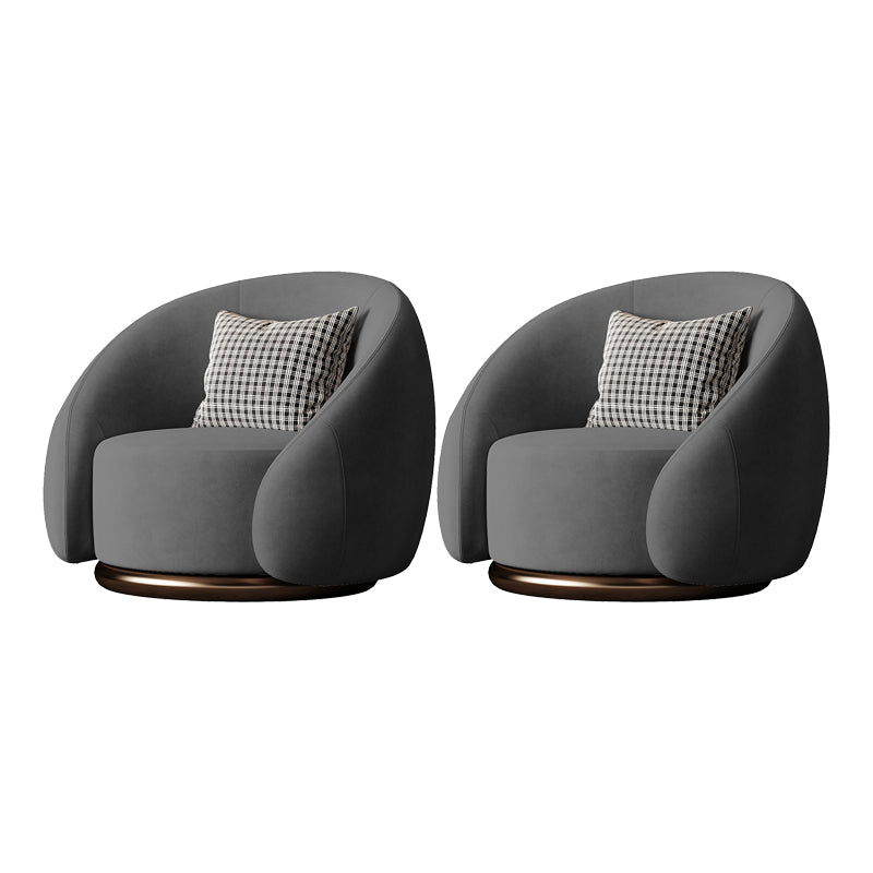 Contemporary Solid Color Arm Chair Living Room Swivel Barrel Chair