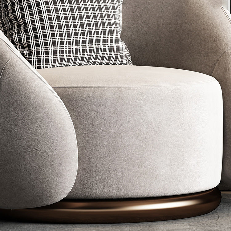 Contemporary Solid Color Arm Chair Living Room Swivel Barrel Chair