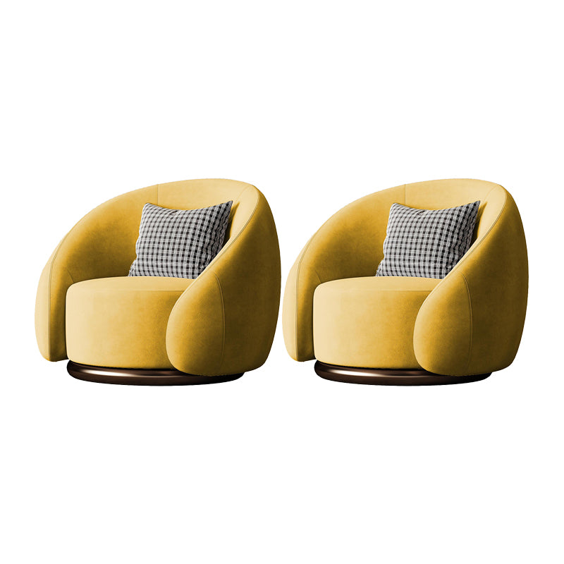 Contemporary Solid Color Arm Chair Living Room Swivel Barrel Chair