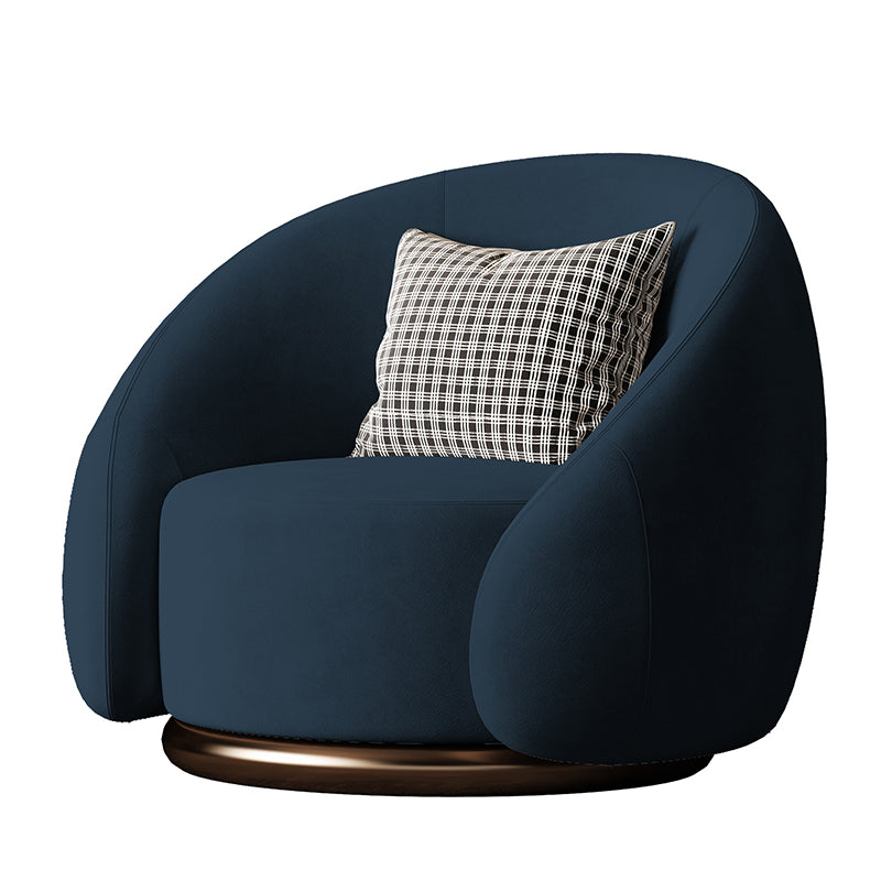 Contemporary Solid Color Arm Chair Living Room Swivel Barrel Chair
