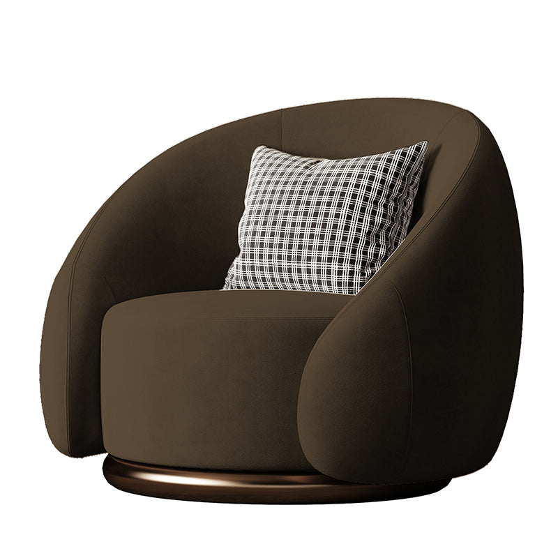 Contemporary Solid Color Arm Chair Living Room Swivel Barrel Chair