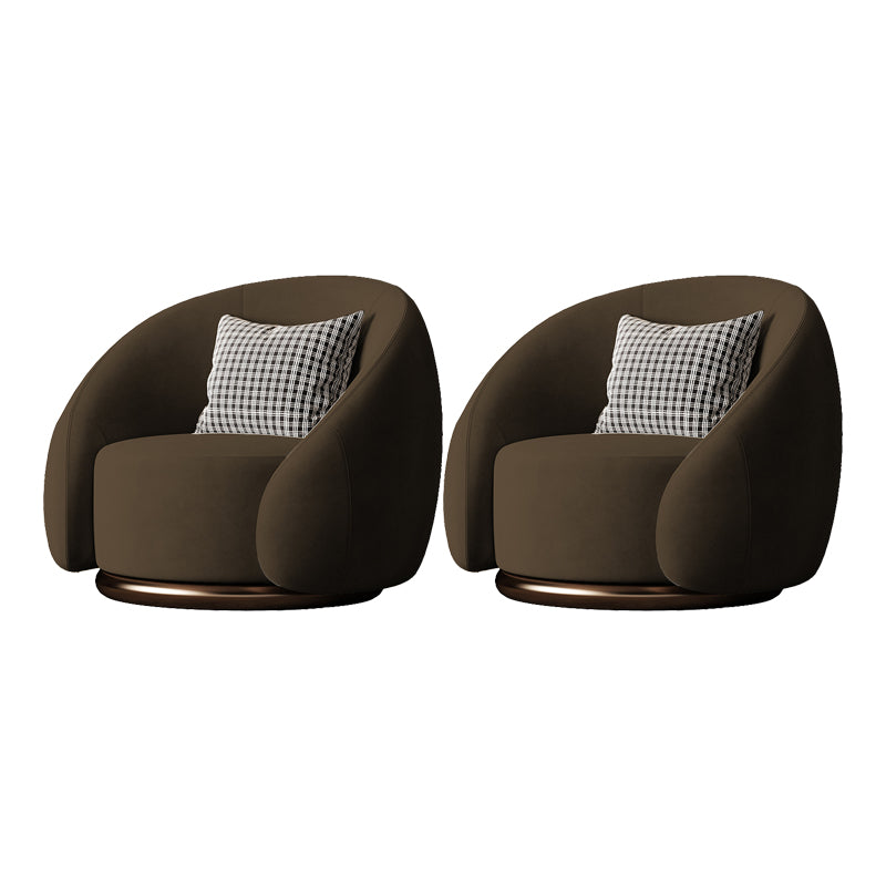 Contemporary Solid Color Arm Chair Living Room Swivel Barrel Chair