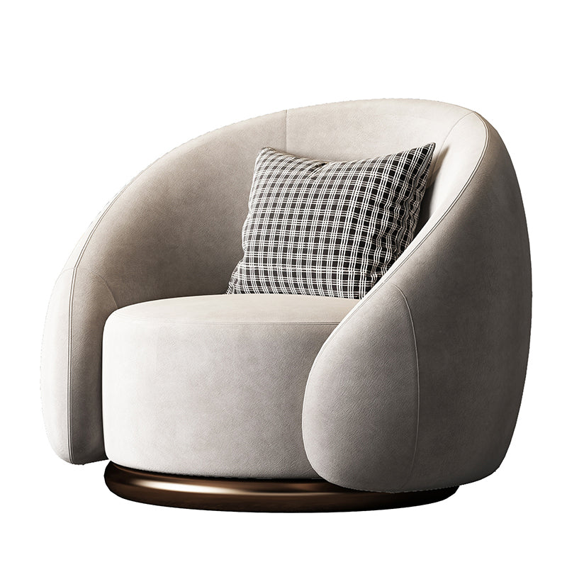 Contemporary Solid Color Arm Chair Living Room Swivel Barrel Chair