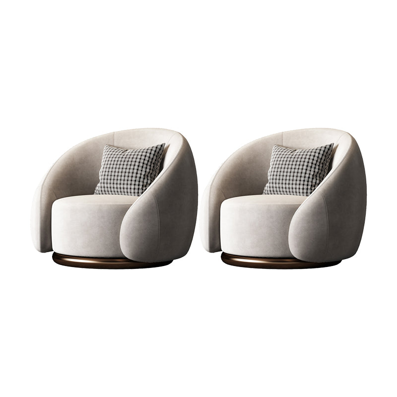 Contemporary Solid Color Arm Chair Living Room Swivel Barrel Chair