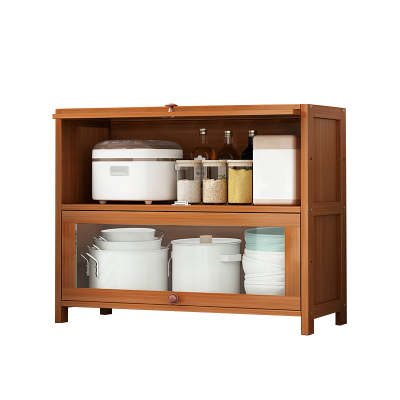 Brown Bamboo Kitchen Server Modern Dining Server for Living Room