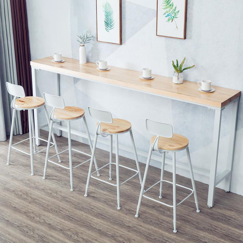 Modern Bar Height Table Solid Wood Top Bistro Bar Table with Trestle Base