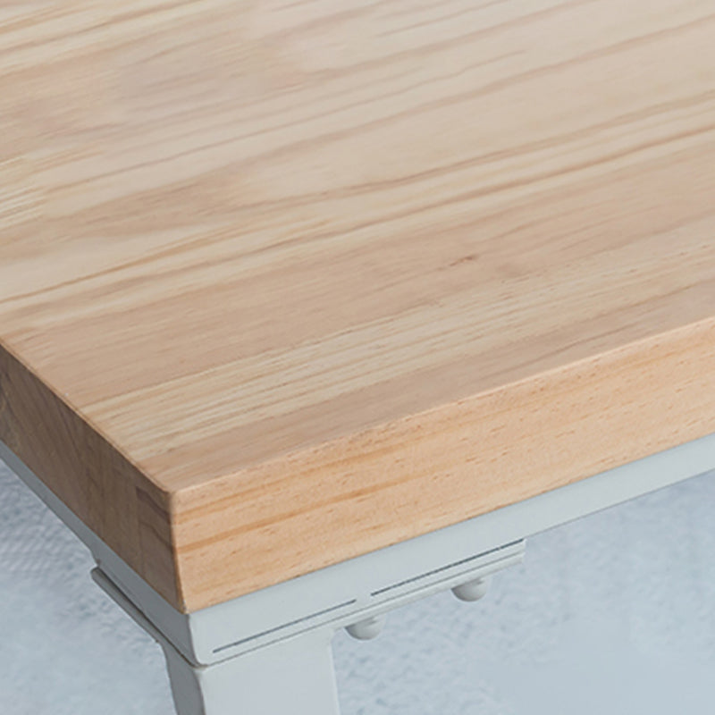 Modern Bar Height Table Solid Wood Top Bistro Bar Table with Trestle Base