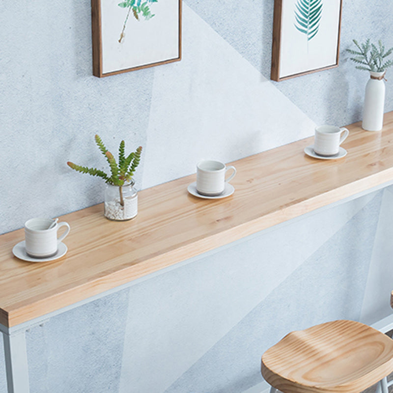 Modern Bar Height Table Solid Wood Top Bistro Bar Table with Trestle Base