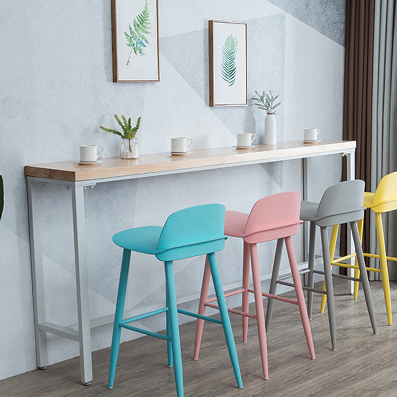 Modern Bar Height Table Solid Wood Top Bistro Bar Table with Trestle Base