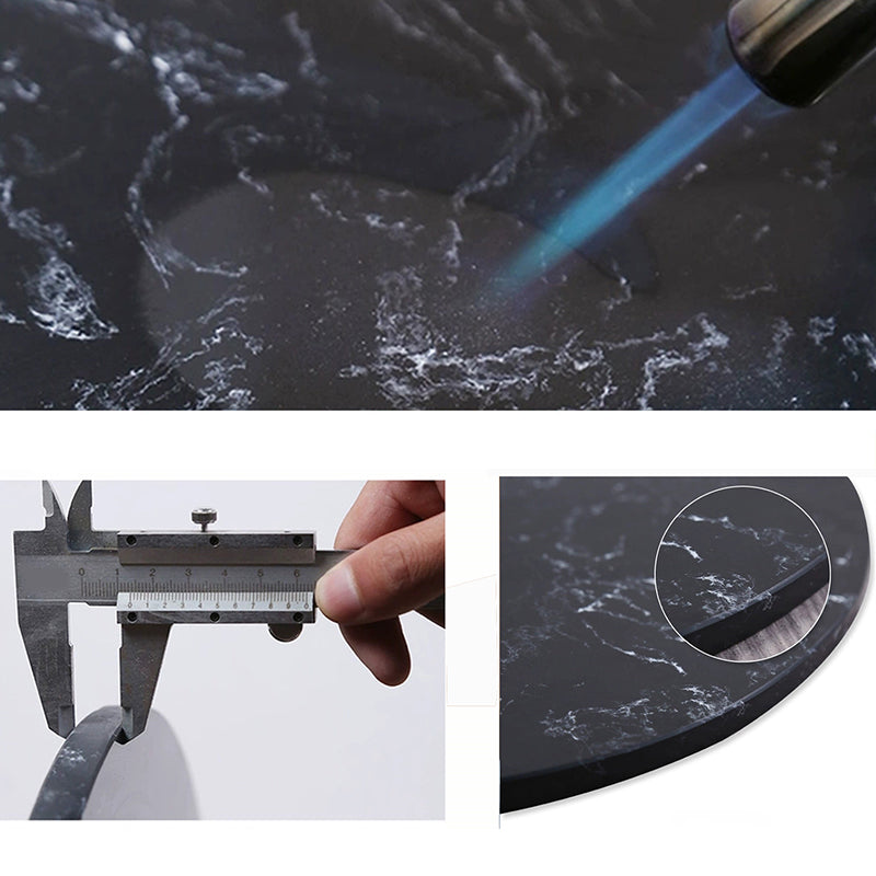 Marble Top Bar Table Rectangle Contemporary Style Pub Table for Cafe