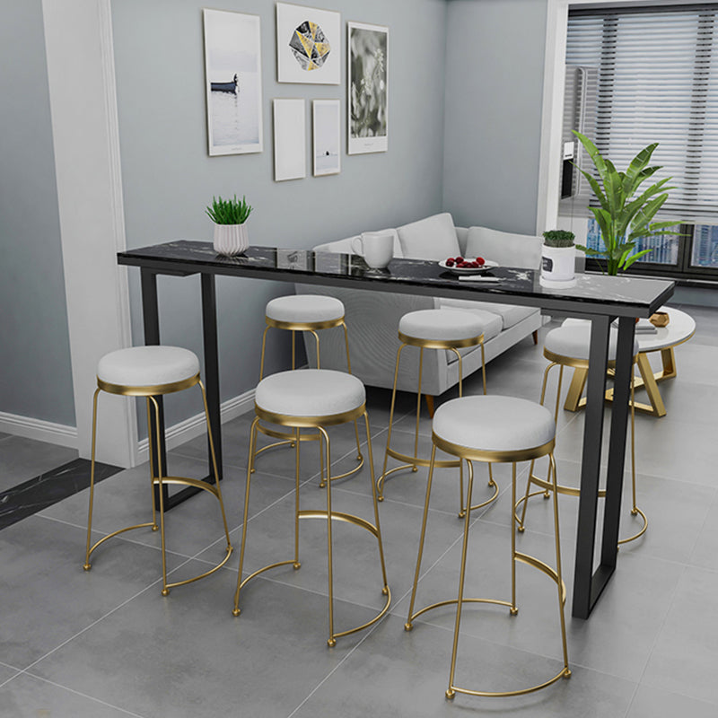 Marble Top Bar Table Rectangle Contemporary Style Pub Table for Cafe