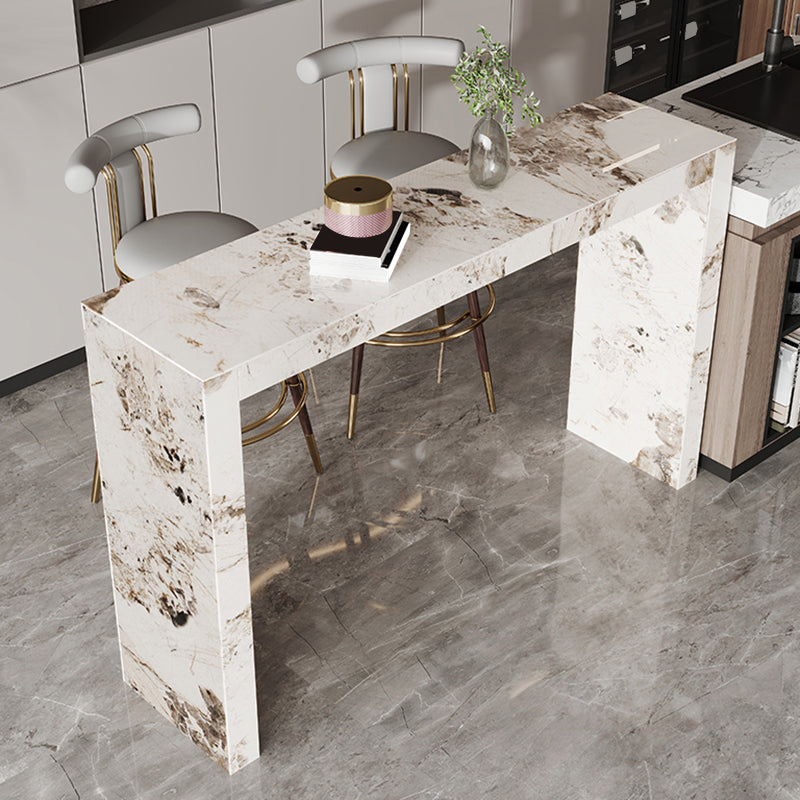 Glam Rectangle Bistro Bar Table Sintered Stone Bar Table for Home