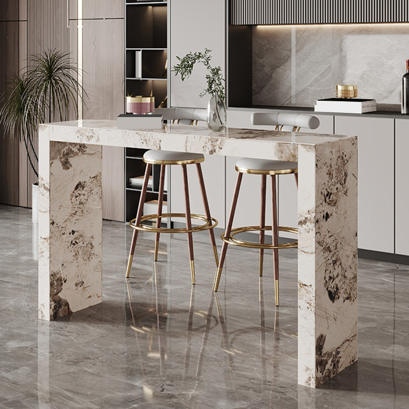 Glam Rectangle Bistro Bar Table Sintered Stone Bar Table for Home
