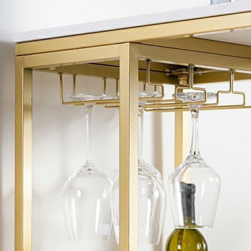 Industrial Style Bistro Bar Desk Marble Top Specialty Pub Table for Cafe