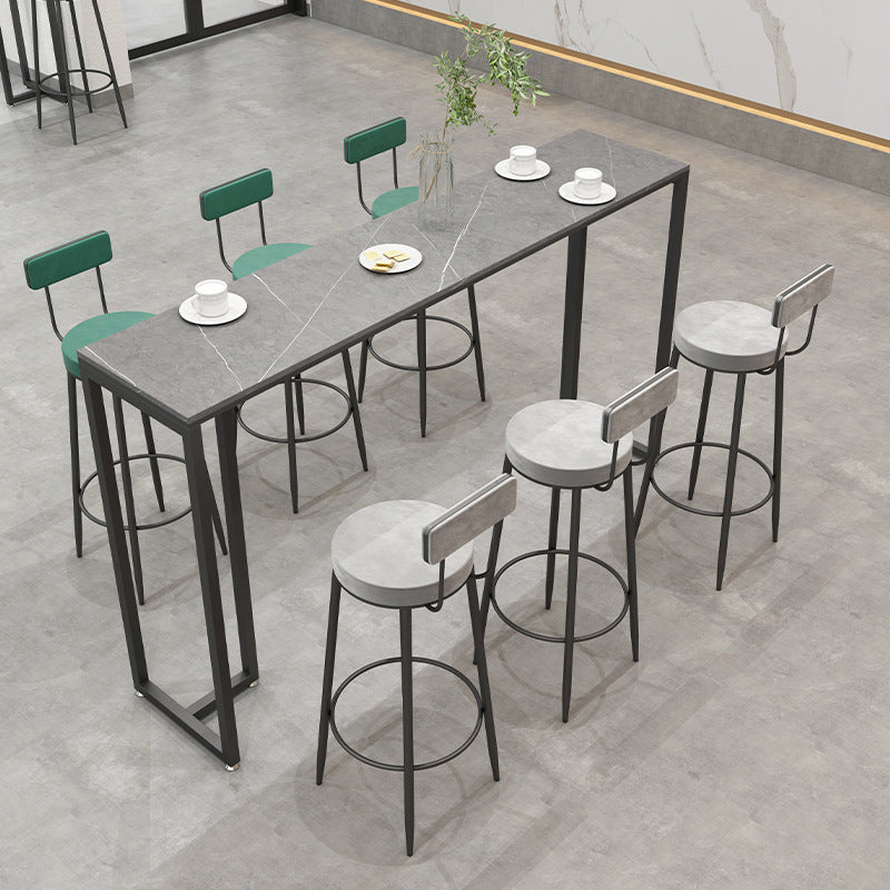 Modern Sintered Stone Bistro Bar Table Rectangle Bar Table for Dining Room