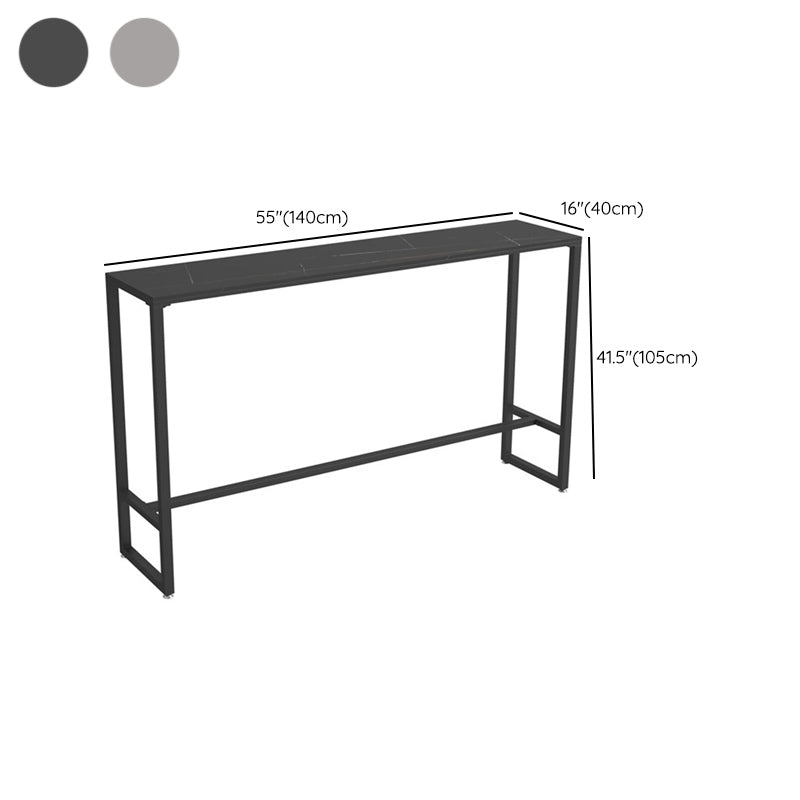 Modern Sintered Stone Bistro Bar Table Rectangle Bar Table for Dining Room