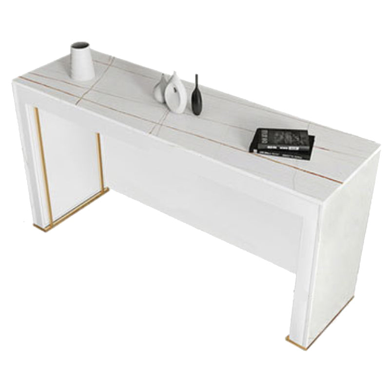 Sintered Stone Bistro Bar Table Rectangle Wooden Base Bar Table for Home