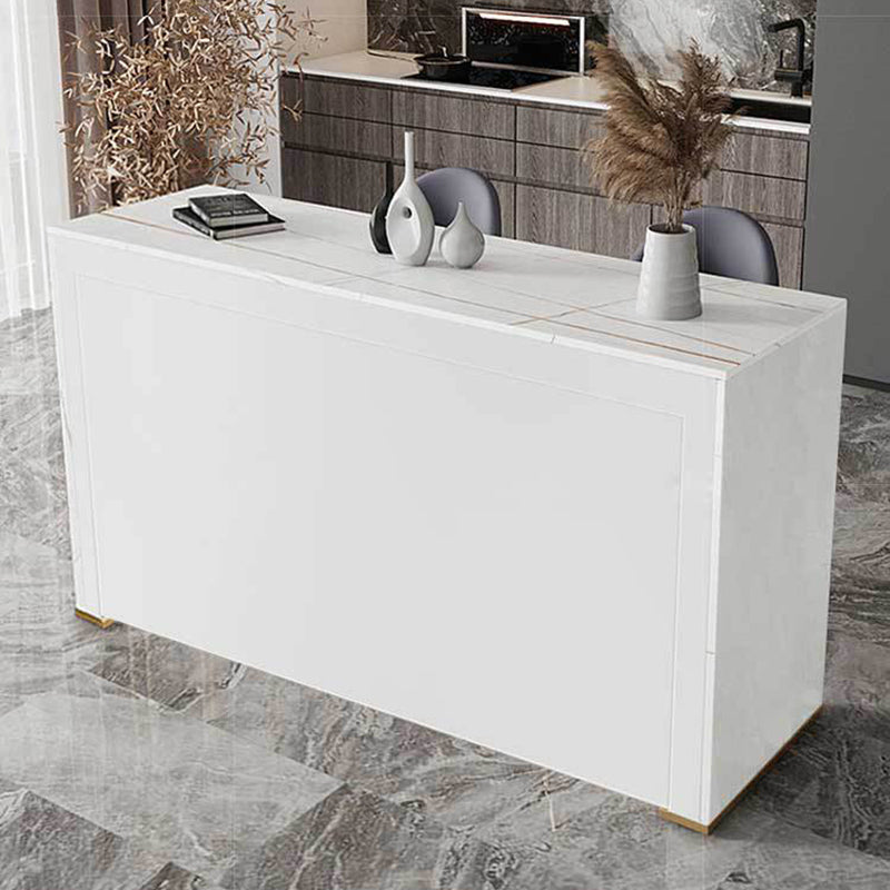 Sintered Stone Bistro Bar Table Rectangle Wooden Base Bar Table for Home