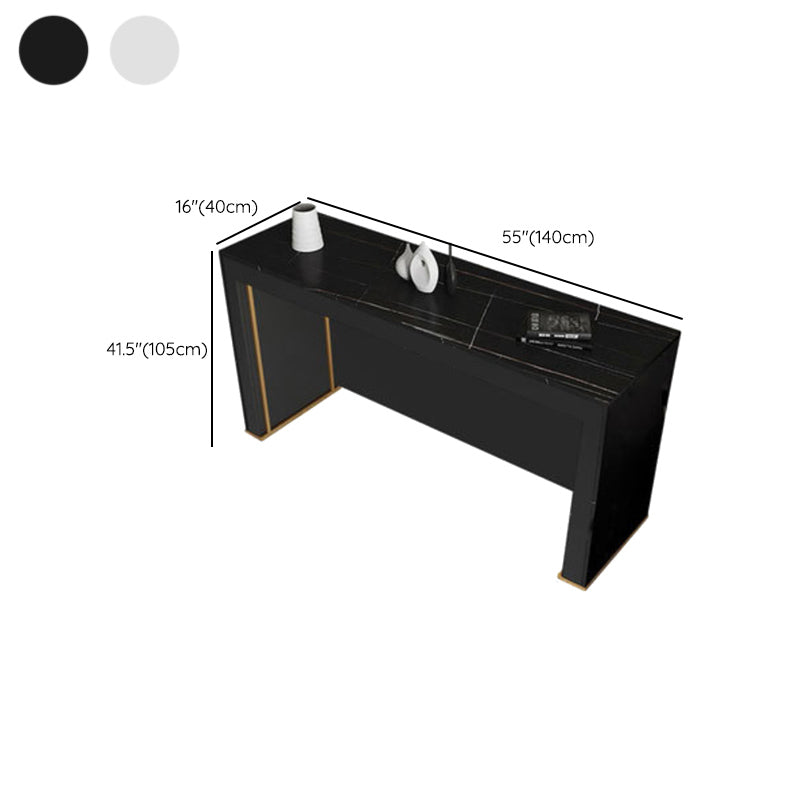 Sintered Stone Bistro Bar Table Rectangle Wooden Base Bar Table for Home