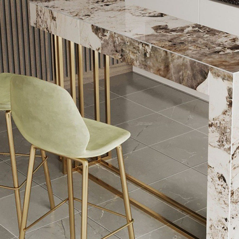 Sintered Stone Bistro Bar Table Modern Trestle Bar Table for Kitchen