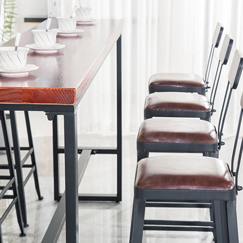 Solid Wood Bar Table Industrial Brown Dining Table for Kitchen Use