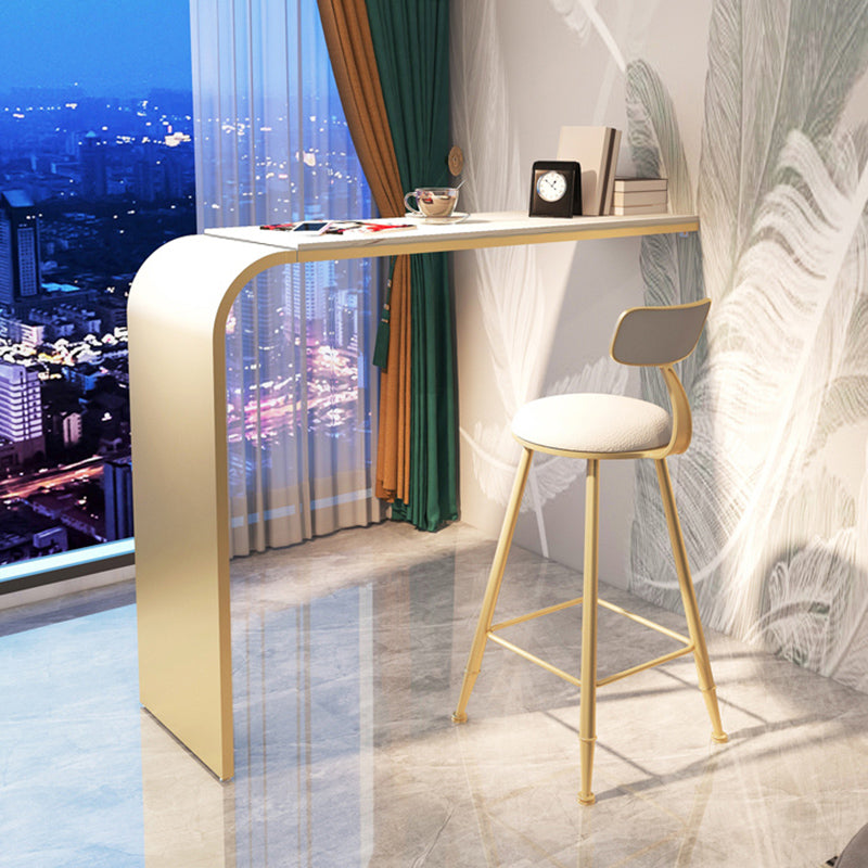 Stone and Metal Bar Dining Table Contemporary Counter Height Table