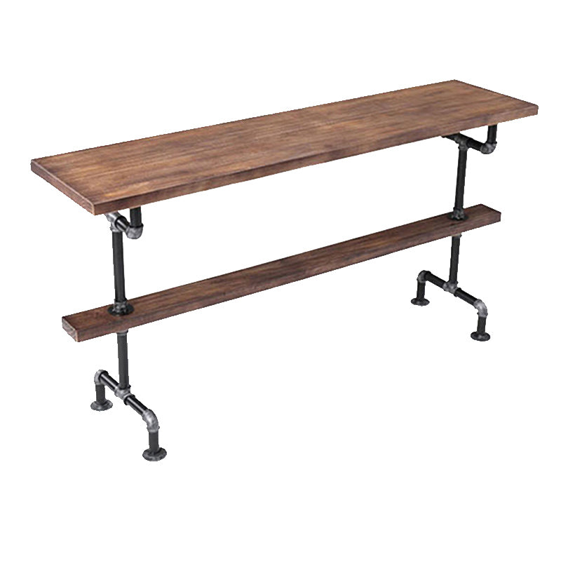 Solid Wood Counter Height Table Rectangle Bar Height Pub Table
