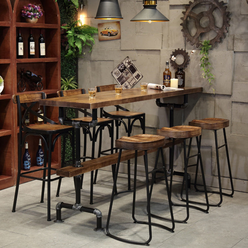 Solid Wood Counter Height Table Rectangle Bar Height Pub Table