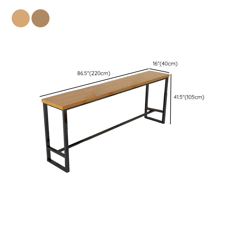 Industrial Bar-height Table Solid Wood Top Bistro Pub Table with Metal Base