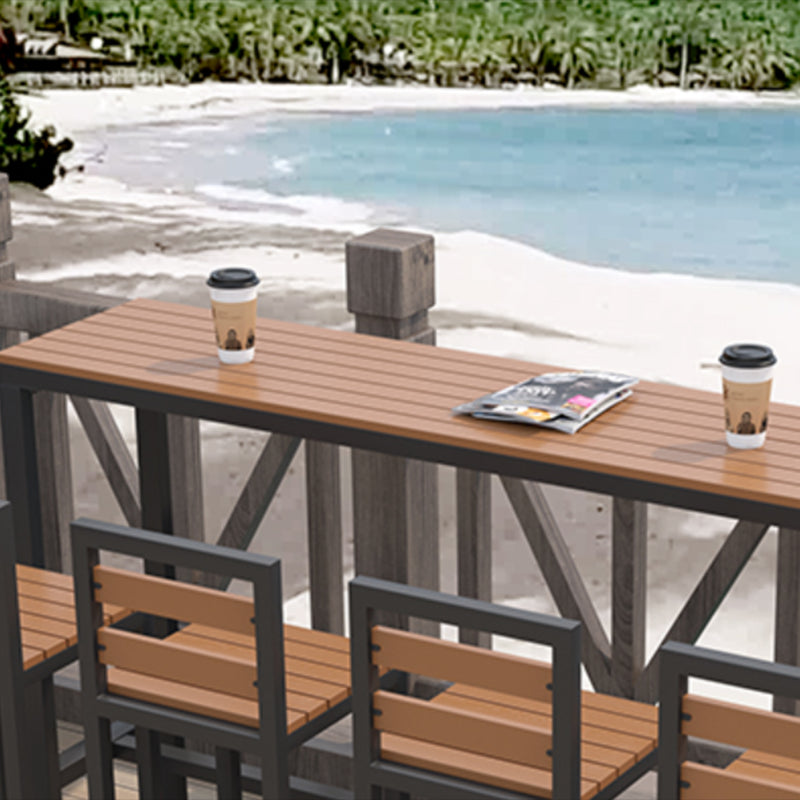 Industrial Counter Height Dining Table Trestle Bar Dining Table