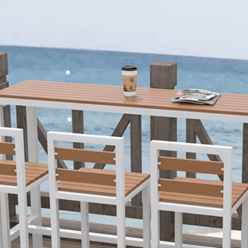 Industrial Counter Height Dining Table Trestle Bar Dining Table