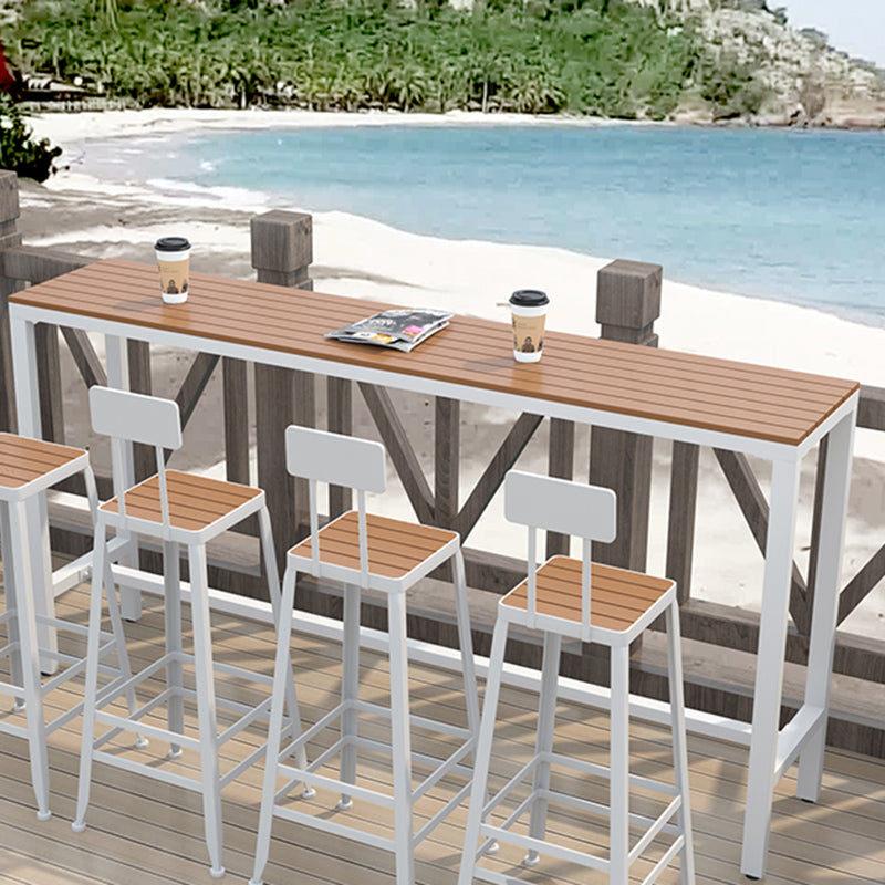 Industrial Counter Height Dining Table Trestle Bar Dining Table