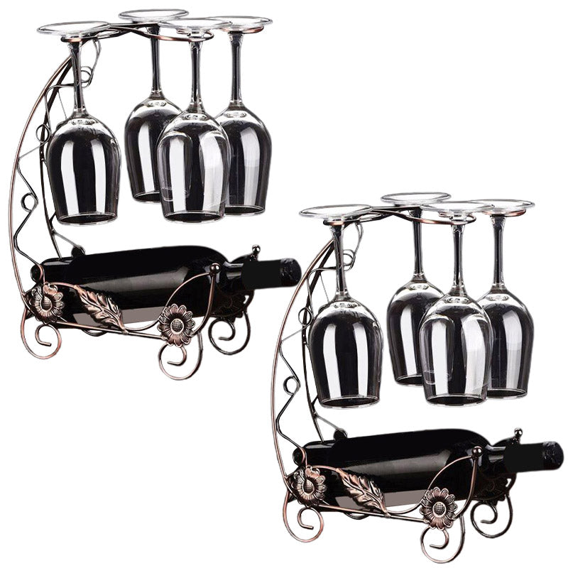 Contemporary Countertop Wine Holder Rack Metal Wine Rack Kit
