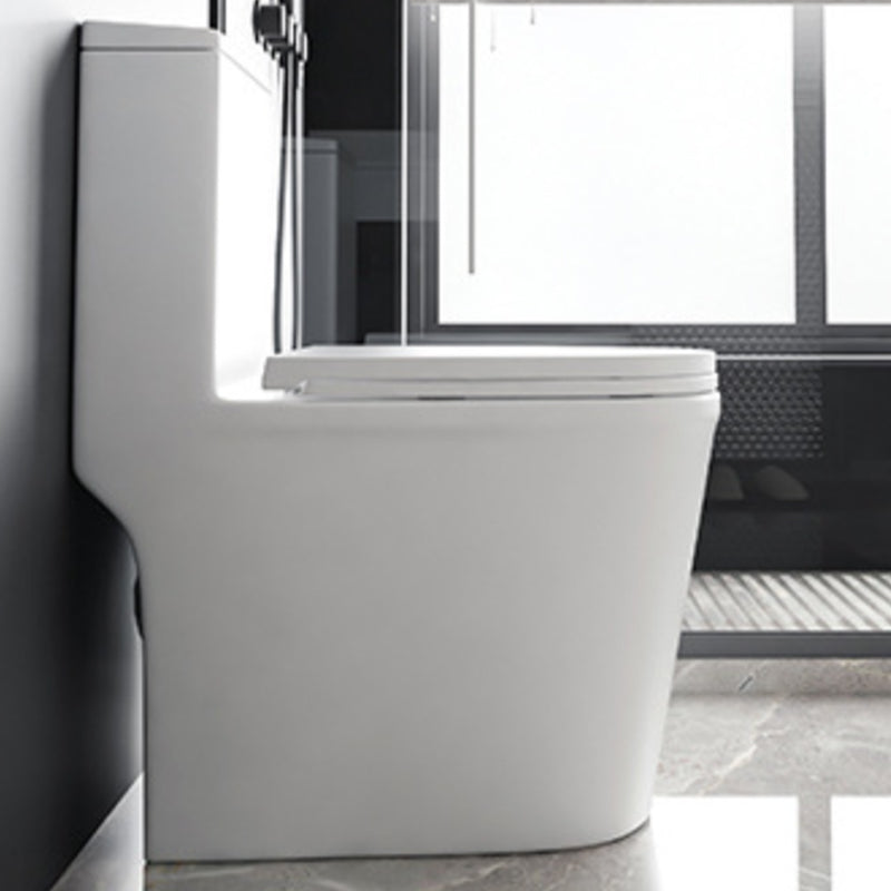 Contemporary 1-Piece Toilet Bowl Floor Mounted White Urine Toilet for Bathroom